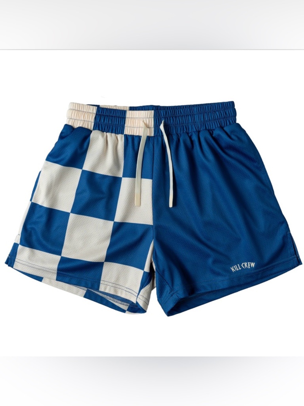 Kill Crew Blue and Cream Checker Athletic Shorts